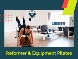 Trish on Chair advertising Reformer & Equipment Pilates at The Pilates Foundry